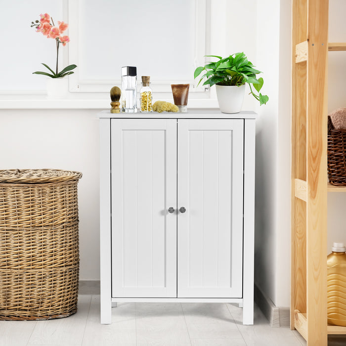 2-Door Freestanding Bathroom Floor Cabinet with Adjustable Shelves-
