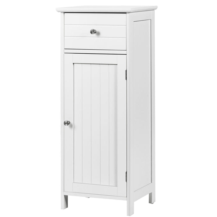 3-Tier Free-Standing Bathroom Cabinet with Drawer-Grey