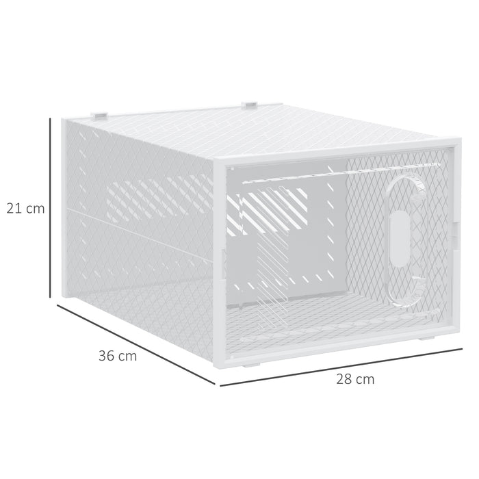 HOMCOM 8PCS Clear Shoe Box, Plastic Stackable Shoe Storage Box for UK/EU Size up to 12/46 with Magnetic Door for Women/Men, 28 x 36 x 21cm