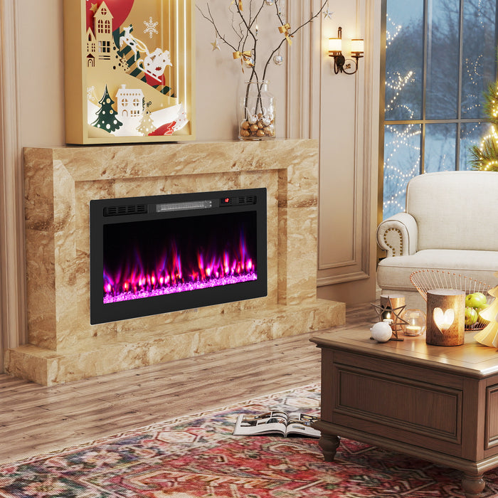 WiFi-Enabled Electric Fireplace Compatible with Alexa and Google Assistant-