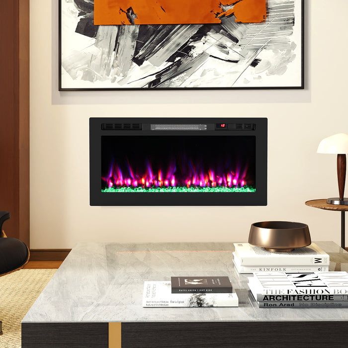 WiFi-Enabled Electric Fireplace Compatible with Alexa and Google Assistant-