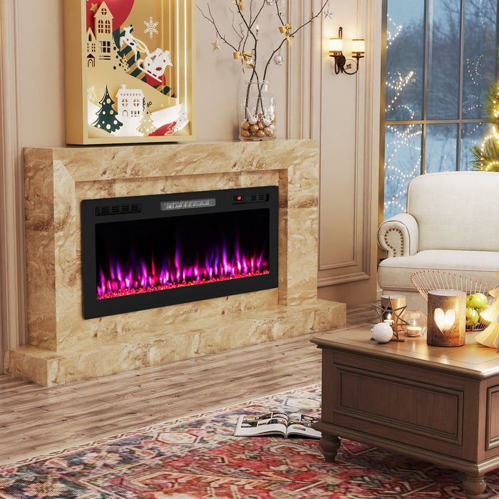 WiFi-Enabled Electric Fireplace Compatible with Alexa and Google Assistant-