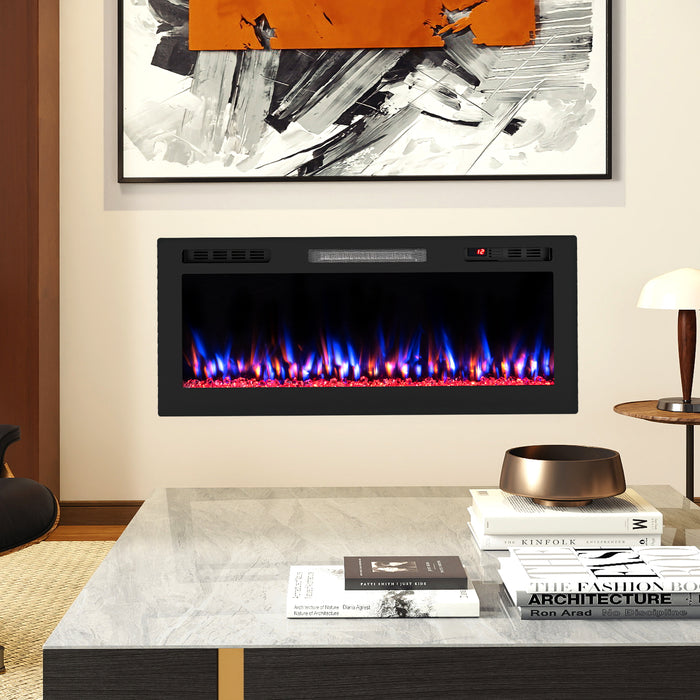 WiFi-Enabled Electric Fireplace Compatible with Alexa and Google Assistant-