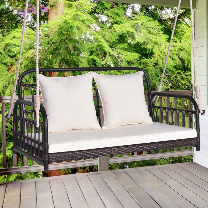 Outdoor Hanging Chair for 2 - Garden Patio Furniture with Cushions - Perfect for Backyard Relaxation