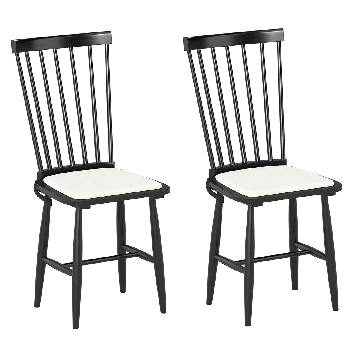 Windsor Dining Chair Set of 2 with Spindle Back for Kitchen and Restaurant-