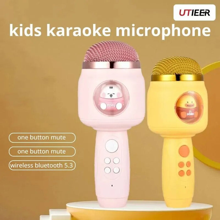 Cartoon Wireless Microphone Audio Integrated Machine - Bluetooth Microphone with Small Night Light - Perfect for Children's Entertainment and Night-Time Use