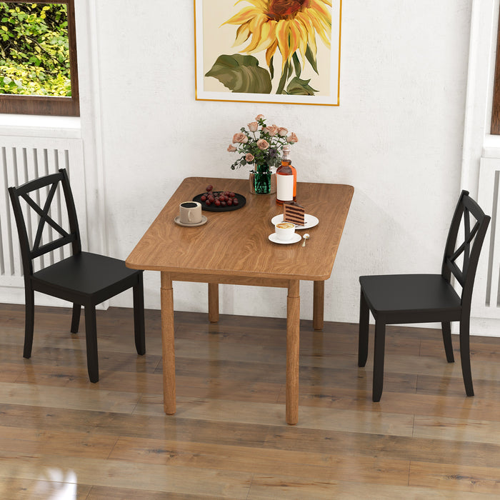 Wood Dining Chair Set of 2 with Rubber Wood Legs-