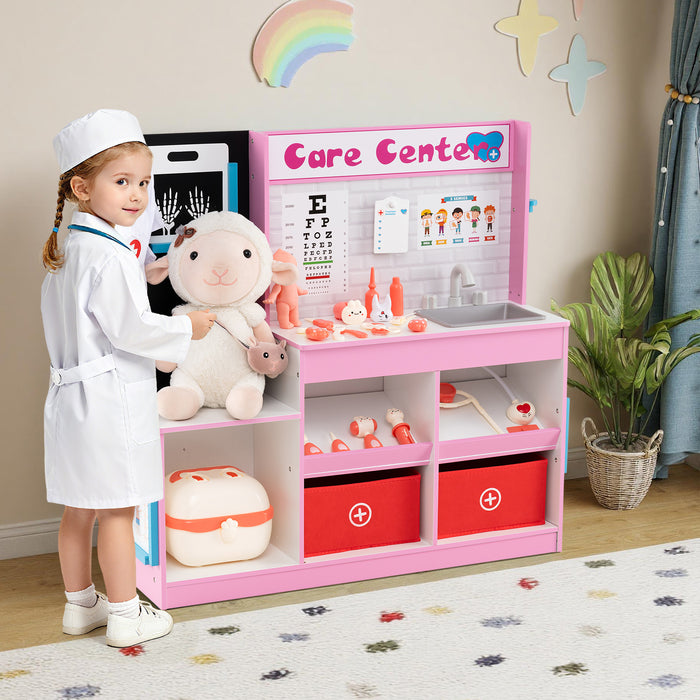 Wood Medical Center Toy Set with Examine Region and Height Measurer-