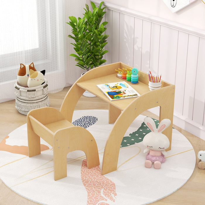Wooded Toddler Kids Desk and Chair Set with Proper Height-