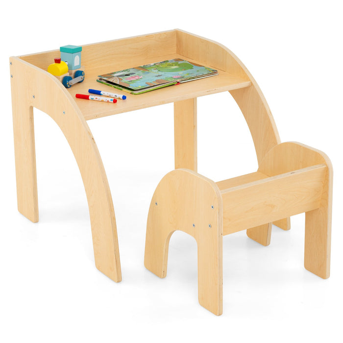Wooded Toddler Kids Desk and Chair Set with Proper Height-