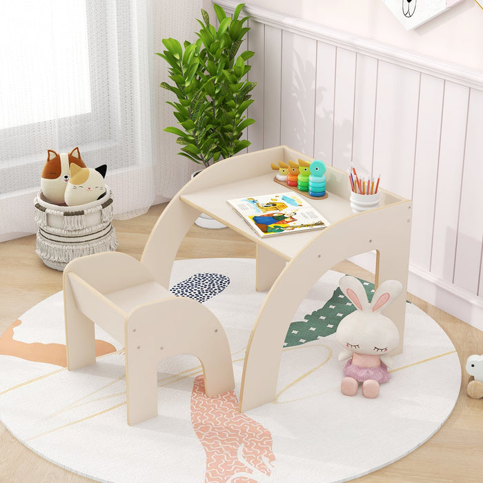 Wooded Toddler Kids Desk and Chair Set with Proper Height-