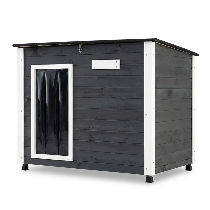 Wooden Dog House Outdoor with Natural Spruce Wood Frame-S