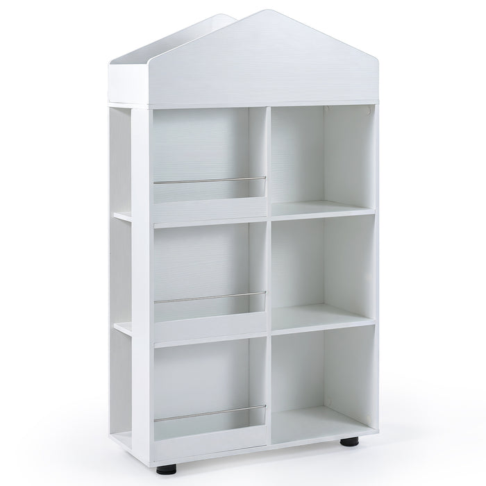 Wooden Kids Bookshelf and Toy Storage with Multiple Compartments-