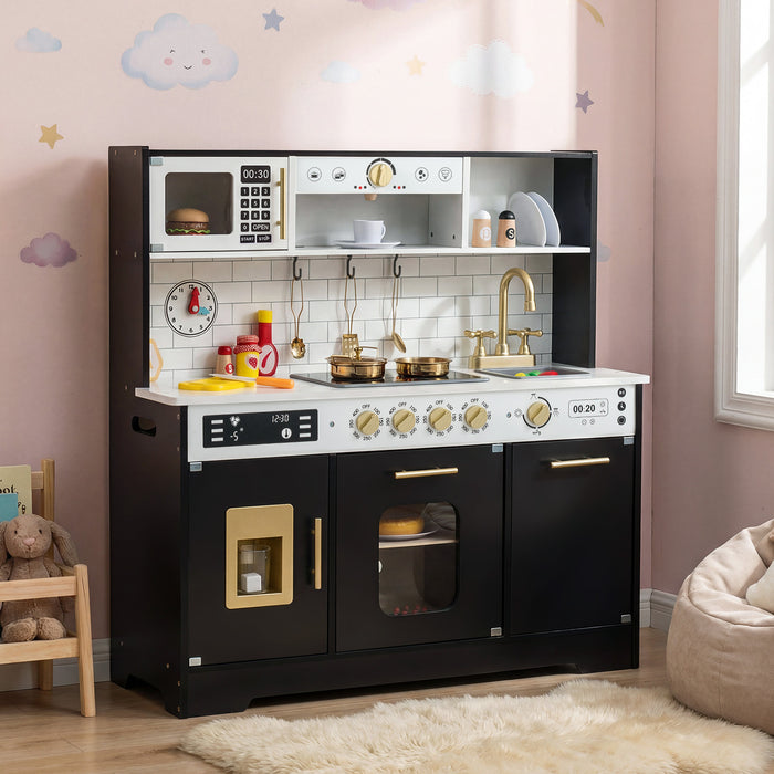 Wooden Kitchen Playset with Realistic Lights and Sounds-White
