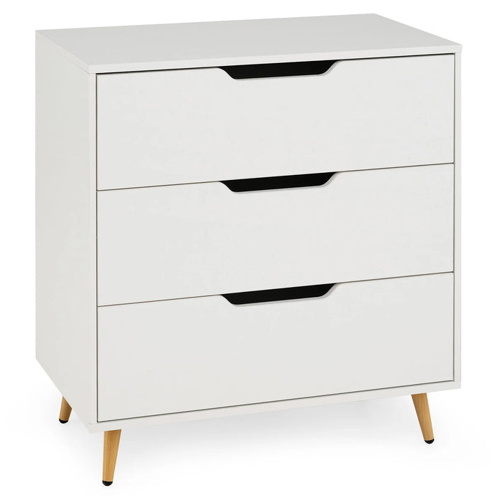 Wooden Nightstand with Anti Tipping Kits and Tall Storage for Living Room-