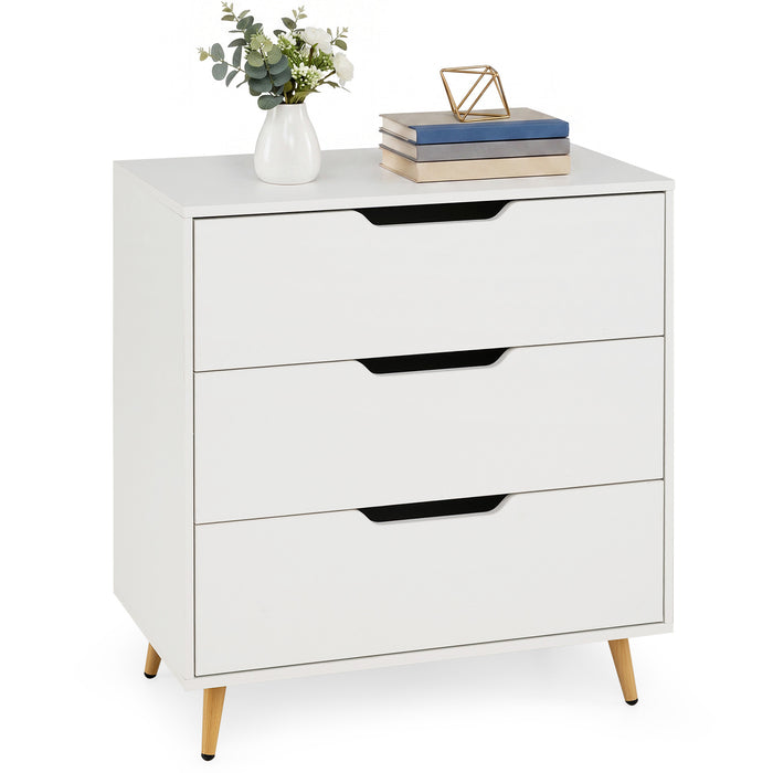 Wooden Nightstand with Anti Tipping Kits and Tall Storage for Living Room-