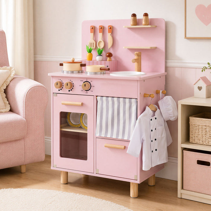 Wooden Play Kitchen Role-Play Gift for Girls and Boys Ages 3+-