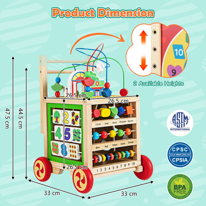 Wooden Activity Cube Centre Learning Toy for Babies Aged 1+