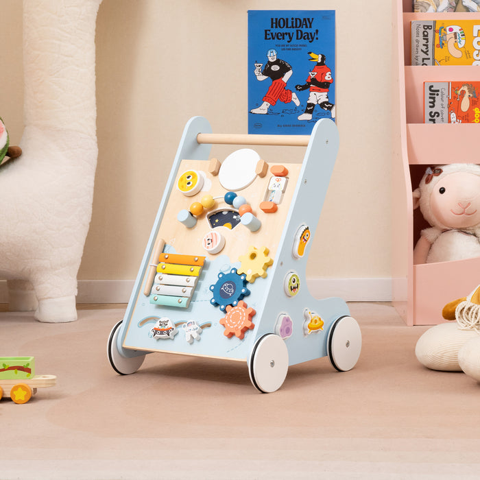 Wooden Baby Walker with Wheels for Boys and Girls 1+ Years Old-