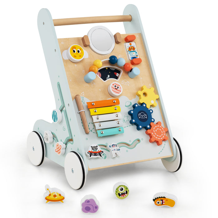 Wooden Baby Walker with Wheels for Boys and Girls 1+ Years Old-