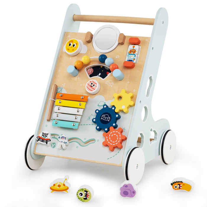 Wooden Baby Walker with Wheels for Boys and Girls 1+ Years Old-