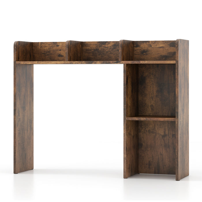 Wooden Desk Bookshelf - 4-Tier Open Back Design - Ideal for Home Office Storage Solution