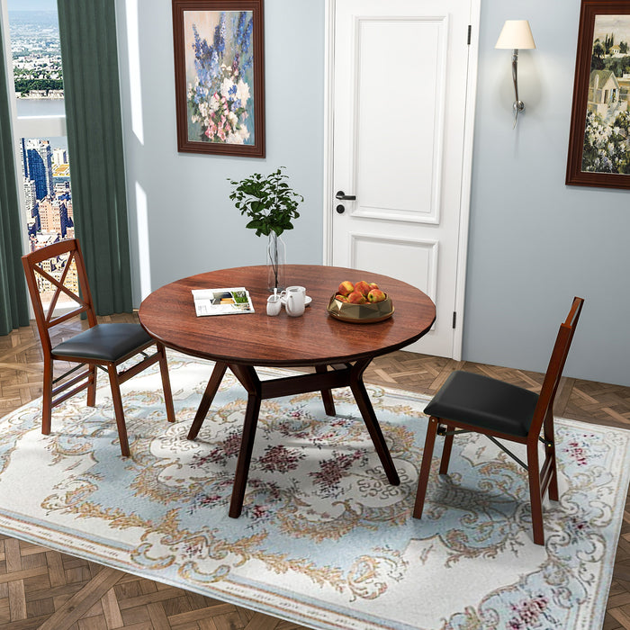 Wooden Dining Chair Set of 4 Folding Chairs with Padded Seat
