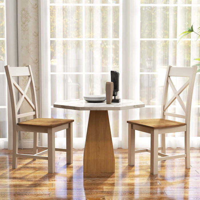 Wooden Dining Chairs with High Back Set of 2-