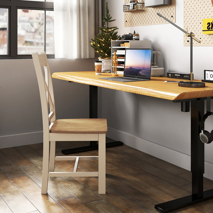 Wooden Dining Chairs with High Back Set of 2-