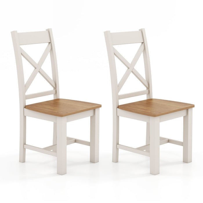 Wooden Dining Chairs with High Back Set of 2-