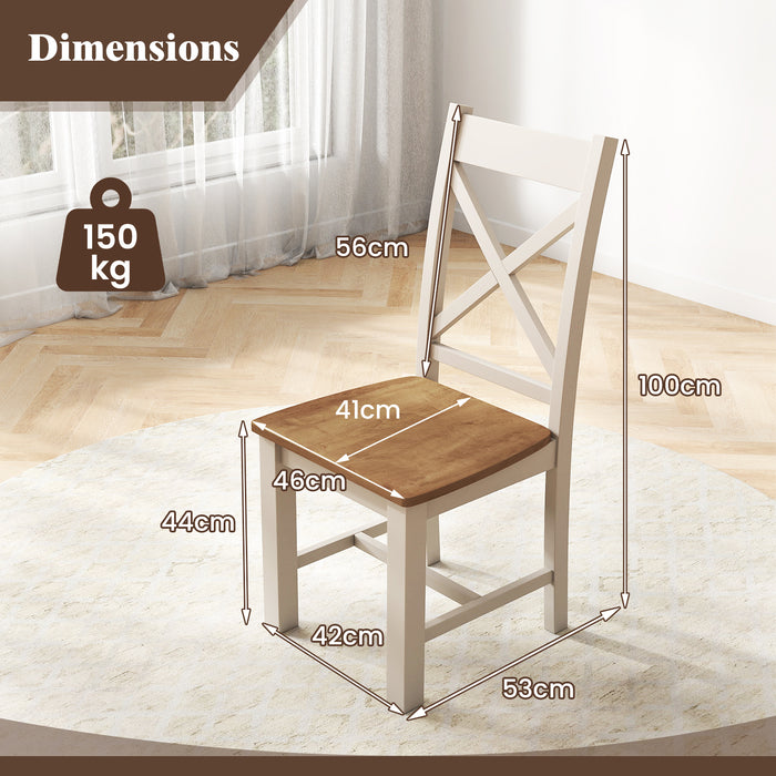 Wooden Dining Chairs with High Back Set of 2-