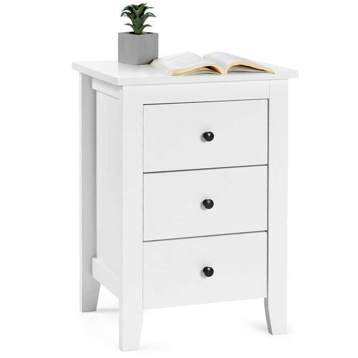 Wooden Nightstand Furniture Piece - 3 Drawers and Stable Structure - Ideal Storage Solution for Bedside Essentials