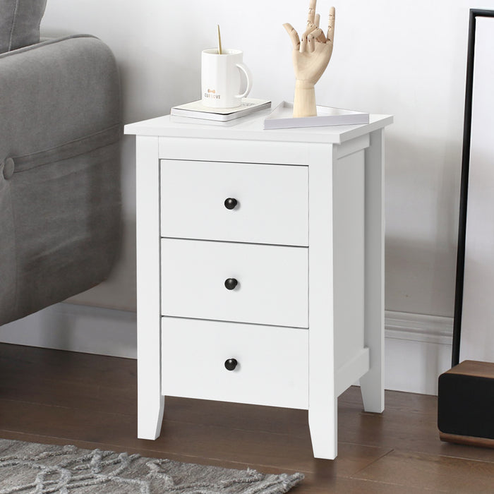 Wooden Nightstand Furniture Piece - 3 Drawers and Stable Structure - Ideal Storage Solution for Bedside Essentials