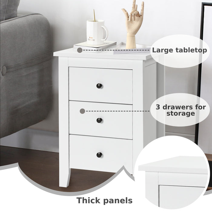 Wooden Nightstand Furniture Piece - 3 Drawers and Stable Structure - Ideal Storage Solution for Bedside Essentials