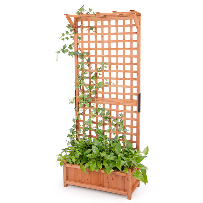 Wooden Planter Container Raised Garden Bed with Arch Trellis - Eco-Friendly Garden Enhancement Feature - Ideal for Growers and Garden Enthusiasts