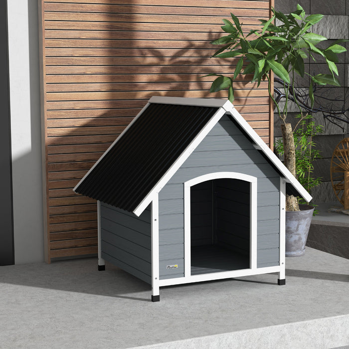Wooden Dog Kennel with Removable Floor - Weather-Resistant Outdoor Shelter for Large Dogs, 110x98x106.5 cm - Ideal Comfort for Your Pet’s Outdoor Living