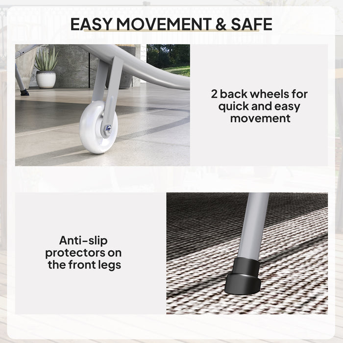 Outsunny Double Outdoor Bed, with Canopy - Light Grey