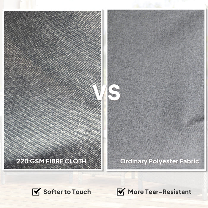 Outsunny Rattan Garden Chairs Set of 2, Outdoor Rattan Chairs with Cushions, Armrests and High Back, PE Wicker Garden Armchair with Steel Frame for Balcony, Porch, Dark Grey