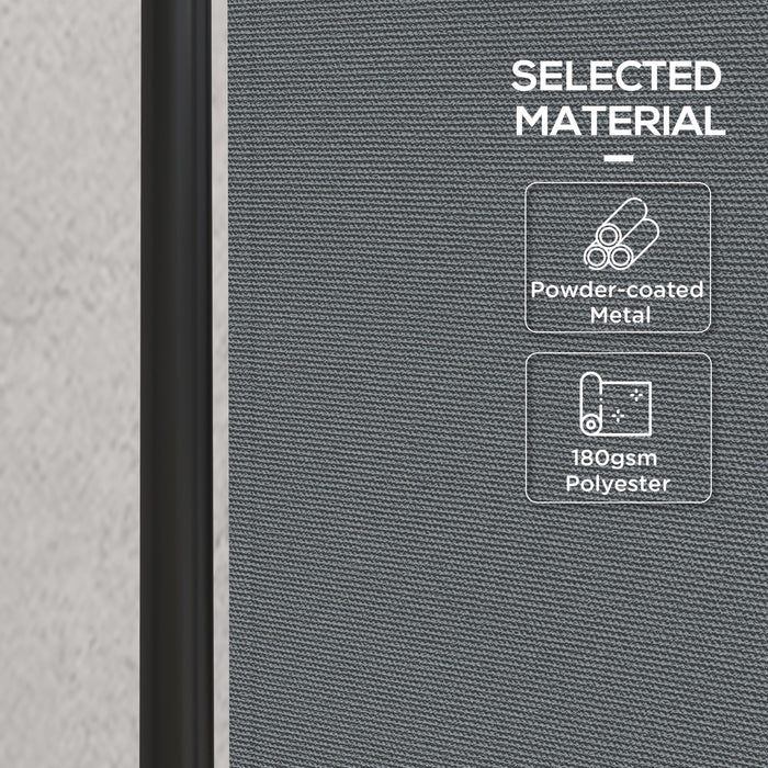 Outsunny 4 Panel Folding Garden Divider, 1.7m Privacy Screen with Wide Feet, Portable Freestanding Privacy Panel for Deck, Pool, Hot Tub, Dark Grey