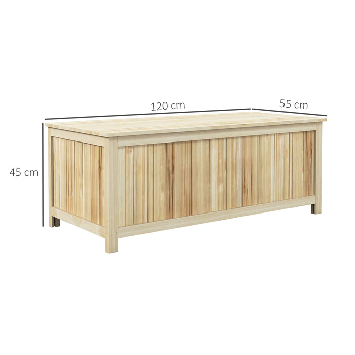 Outsunny 172 Litre Outdoor Storage Box, Wooden terrace Box Garden Storage Container, Natural
