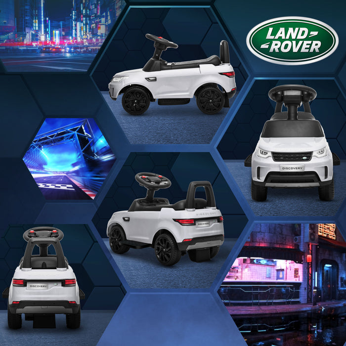 AIYAPLAY 2 in 1 Land Rover Licensed 6V Kids Electric Ride On Car Sliding Car w/ Headlights Music, for 18-60 Months White | Aosom UK