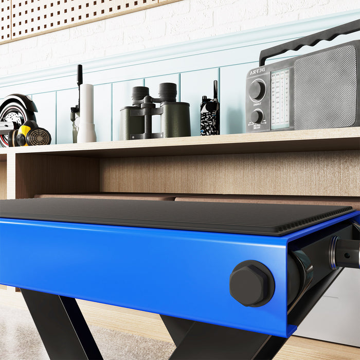 DURHAND 500KG Motorcycle Scissor Lift Jack, Height Adjustable Motorbike Stand with Anti-Slip Wide Deck, Heavy Duty Steel Motorbike Repair Lift Hoist Stand for Home Garage, Blue