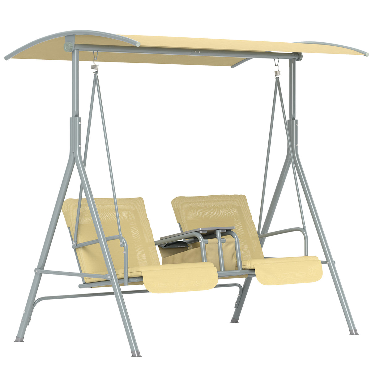 Outsunny 2 Seater Garden Swing Chair Patio Rocking Bench w/ Tilting Ca ...
