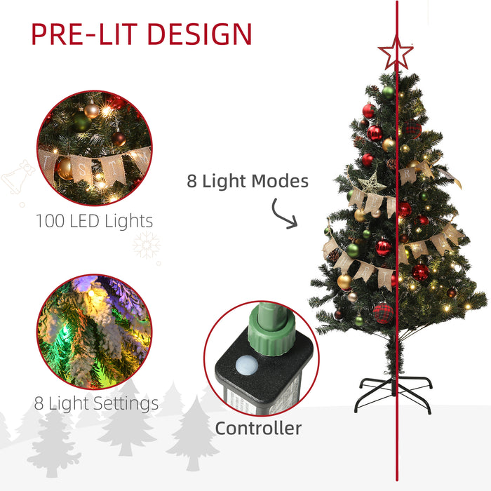HOMCOM 5ft Pre-Lit and Decorated Christmas Tree | Aosom UK