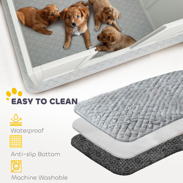 PawHut Whelping Box for Dogs with Whelping Pad, Adjustable Entrance, Non-slip Foot Pads, for Medium Dogs, 100 x 96cm