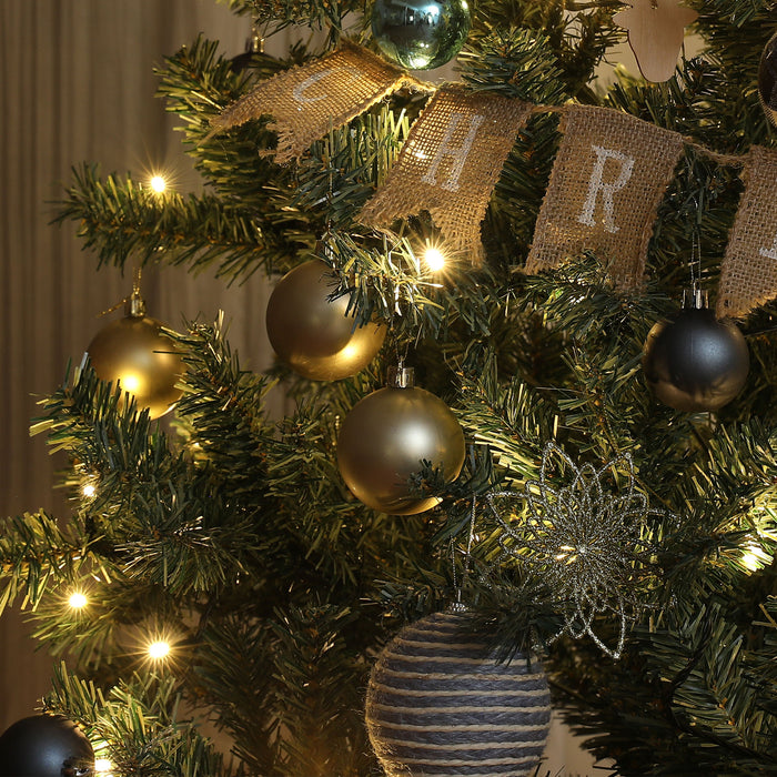 HOMCOM 6ft Pre-Lit and Decorated Christmas Tree | Aosom UK