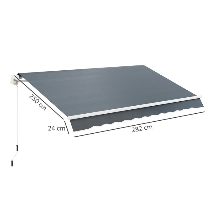 Outsunny Awning Replacement Canopy, Water Resistant UPF 50+ Sun Shade Cover for 3 x 2.5 m Garden Awning (Fabric Only), Grey