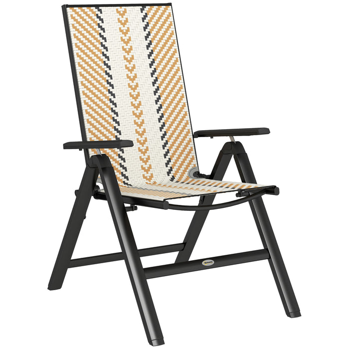 Outsunny Rattan Reclining Garden Chairs - Orange