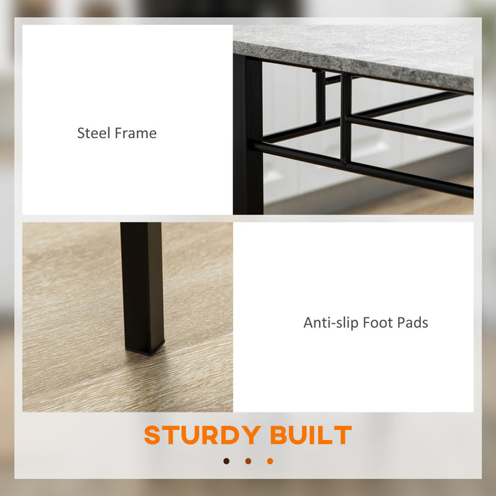 Modern Marble Effect Dining Set - 5-Piece Table and Padded Chairs with Metal Frame - Ideal for Contemporary Home Dining Room