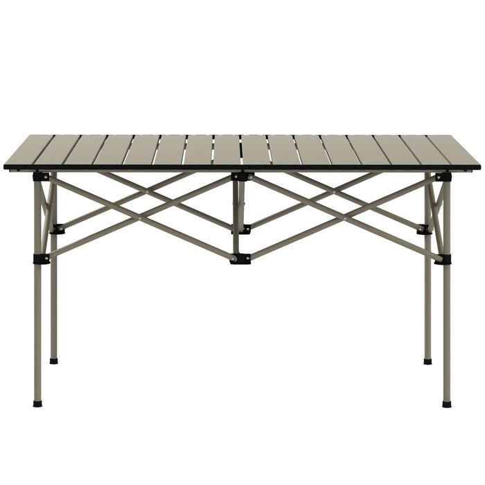 Lightweight Aluminium Folding Camping Table - Roll-Up Top Picnic Desk with Carry Bag - Ideal for Campers, Hikers, Outdoor Cooking & Anglers